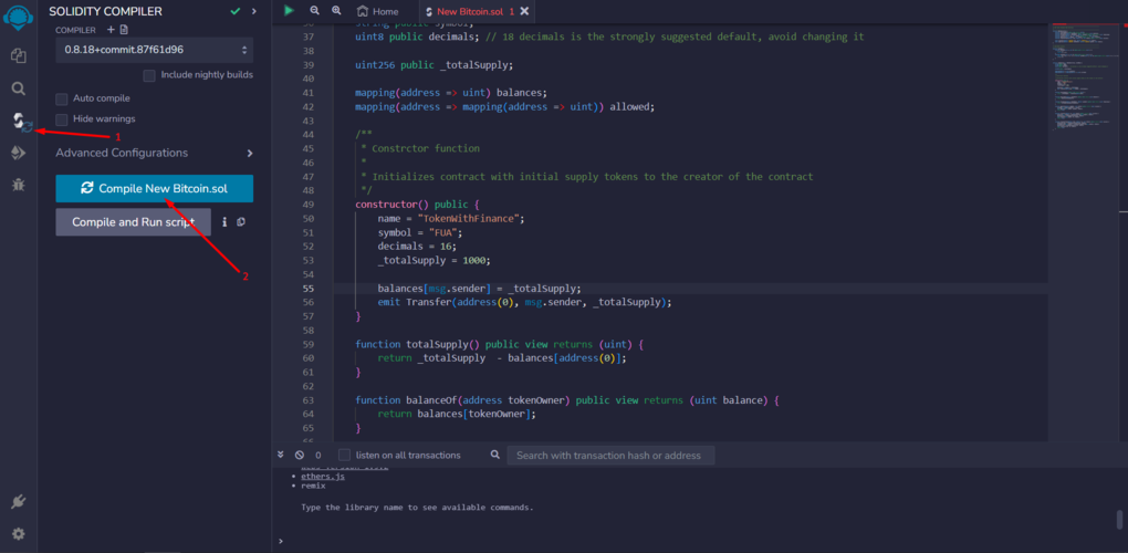 Компіляція коду токена